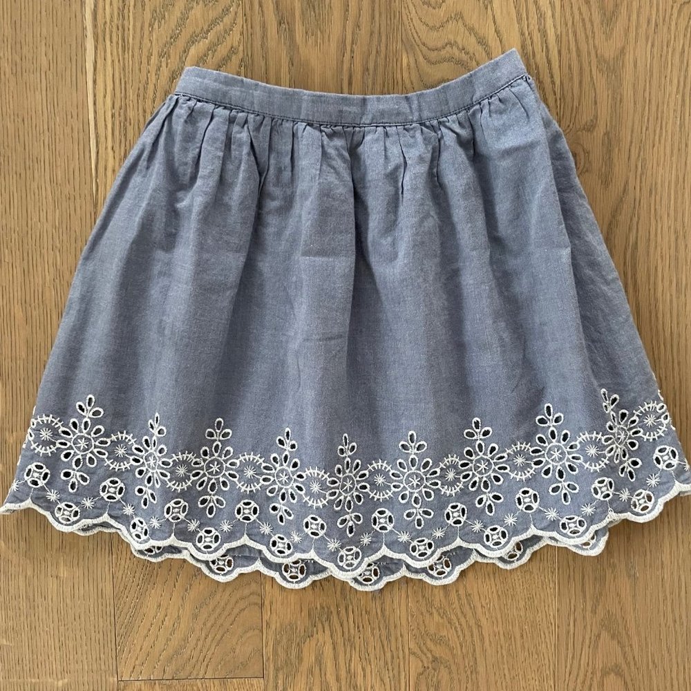 Gap girls' Chambray Eyelet Flippy Skirt